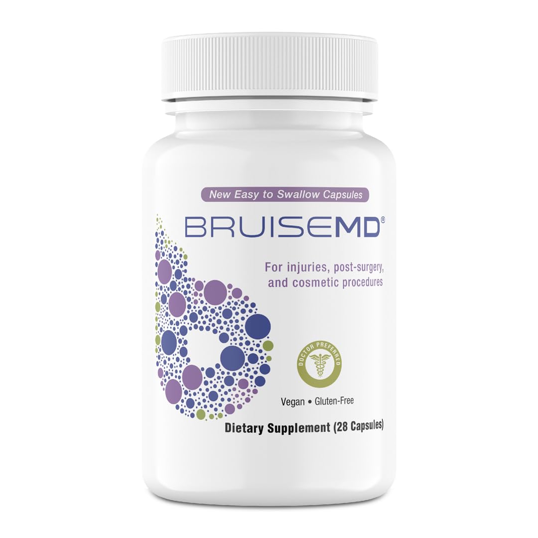 BruiseMD Arnica bottle pour demonstrates easy application for bruising support.
