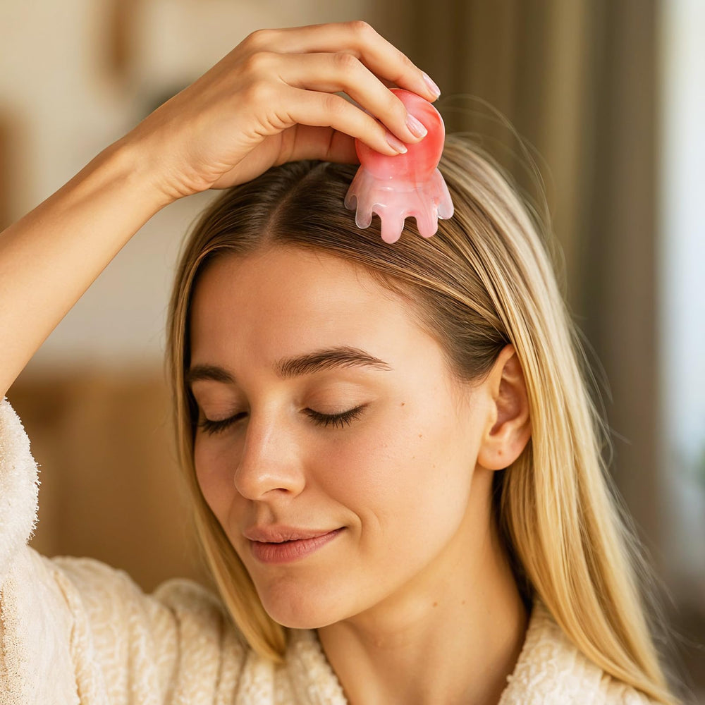 Bruislard Head Massager Pink compact design for easy use.