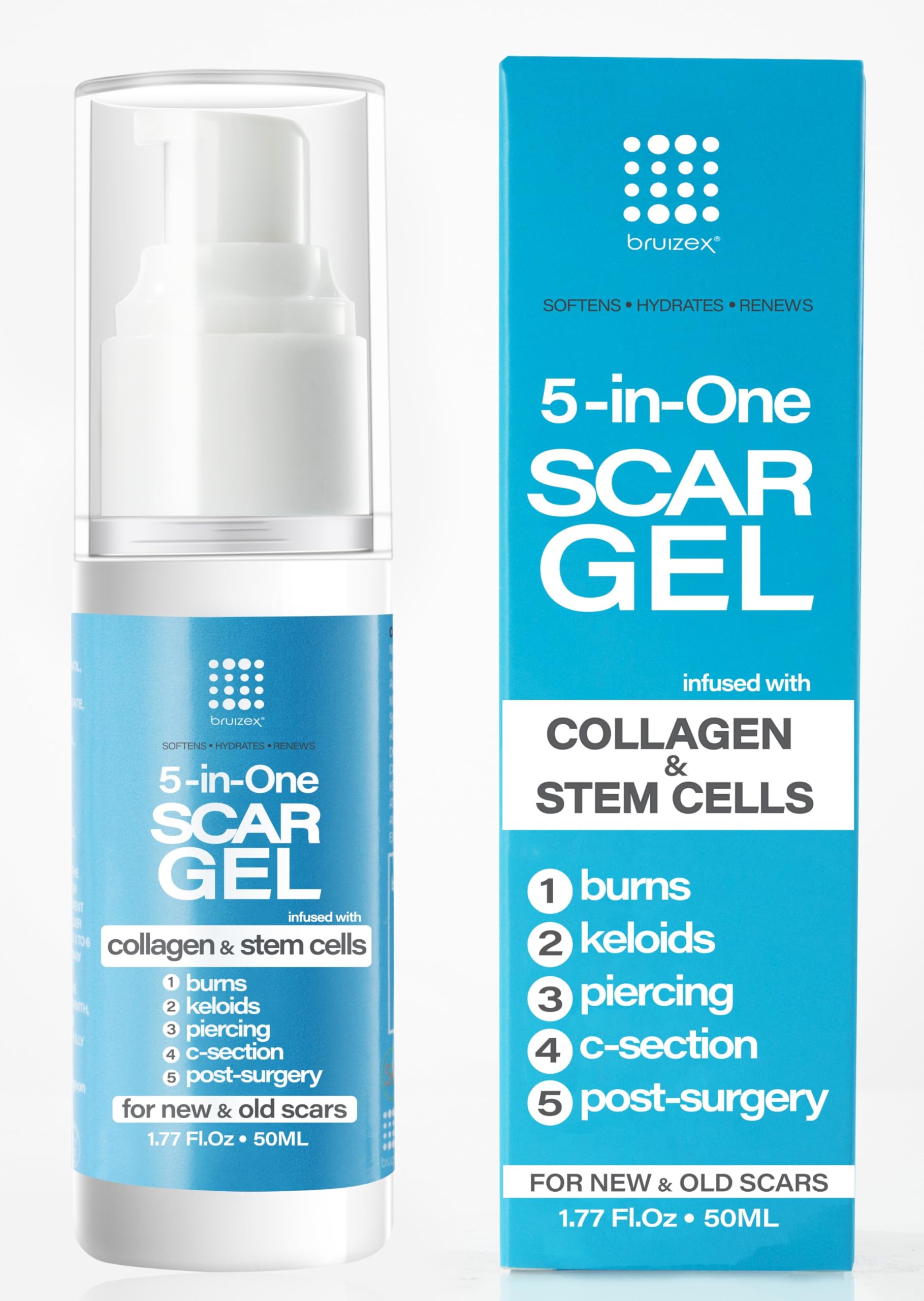 Bruizex 5-in-One Scar Gel bottle for targeted scar care benefits