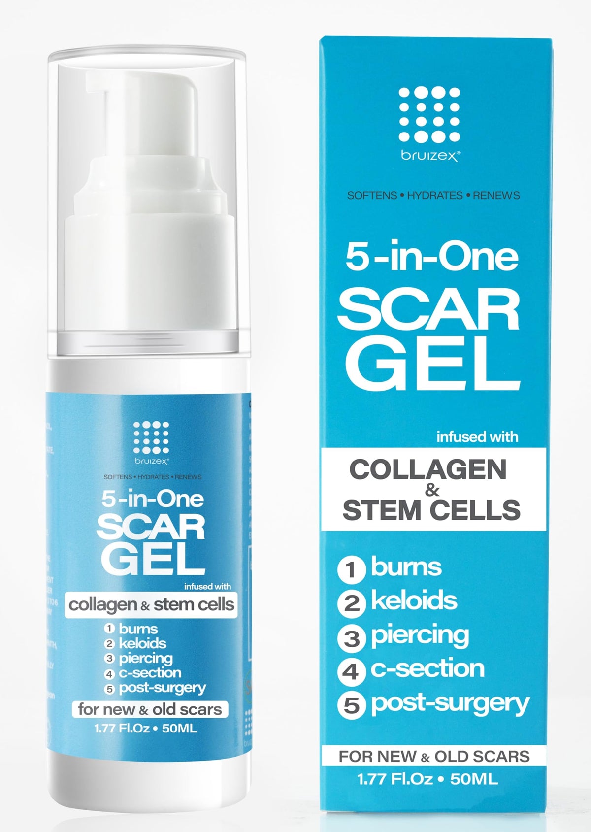 Bruizex 5-in-One Scar Gel bottle for targeted scar care benefits