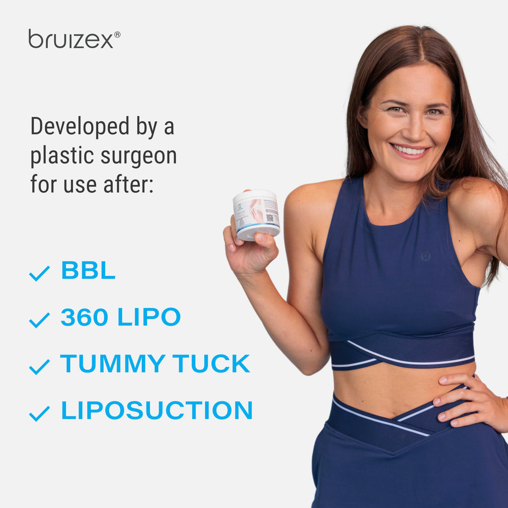 Back area application of Bruizex cream addressing post-surgical fibrosis