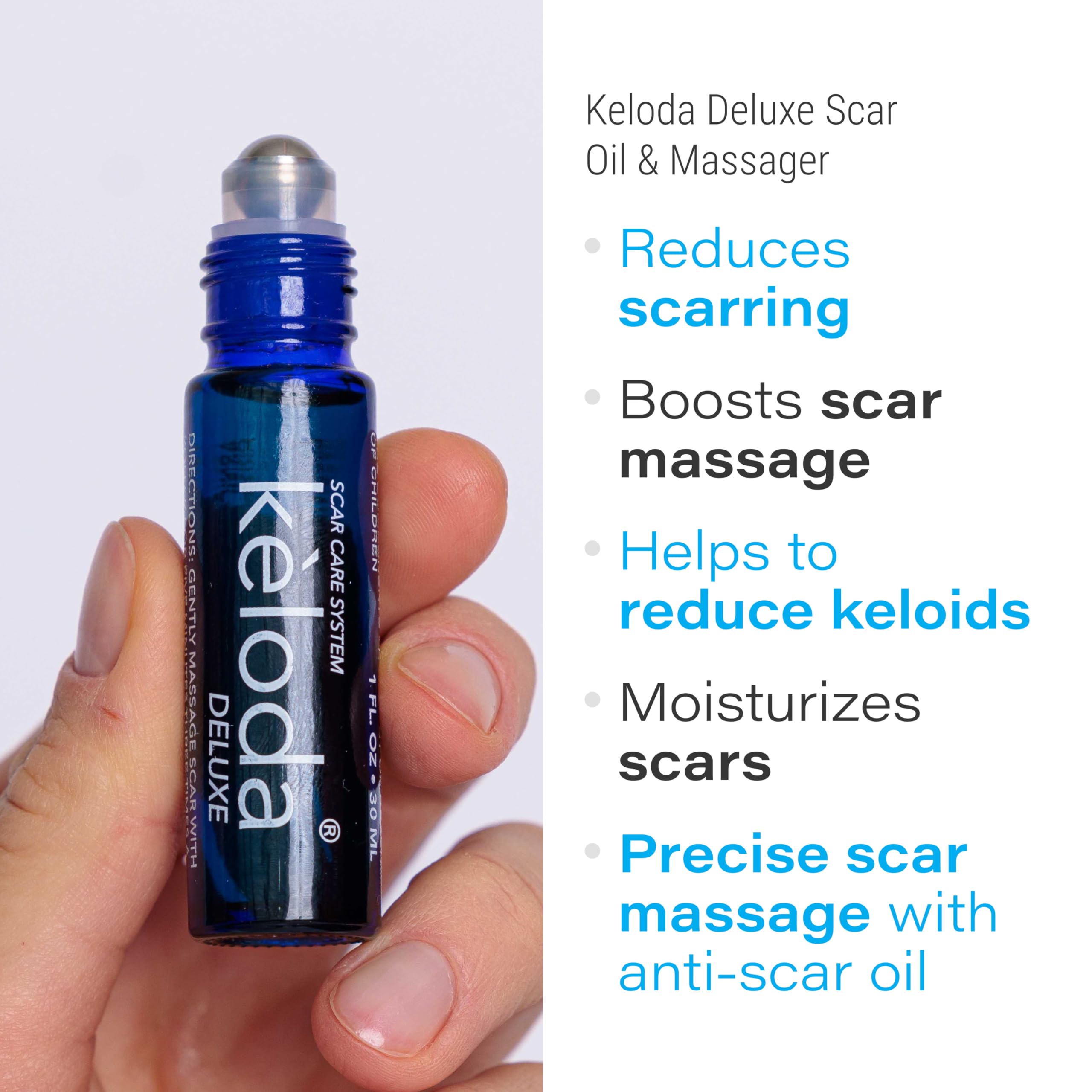 Bruizex Keloda Deluxe packaging box highlights natural scar care ingredients.
