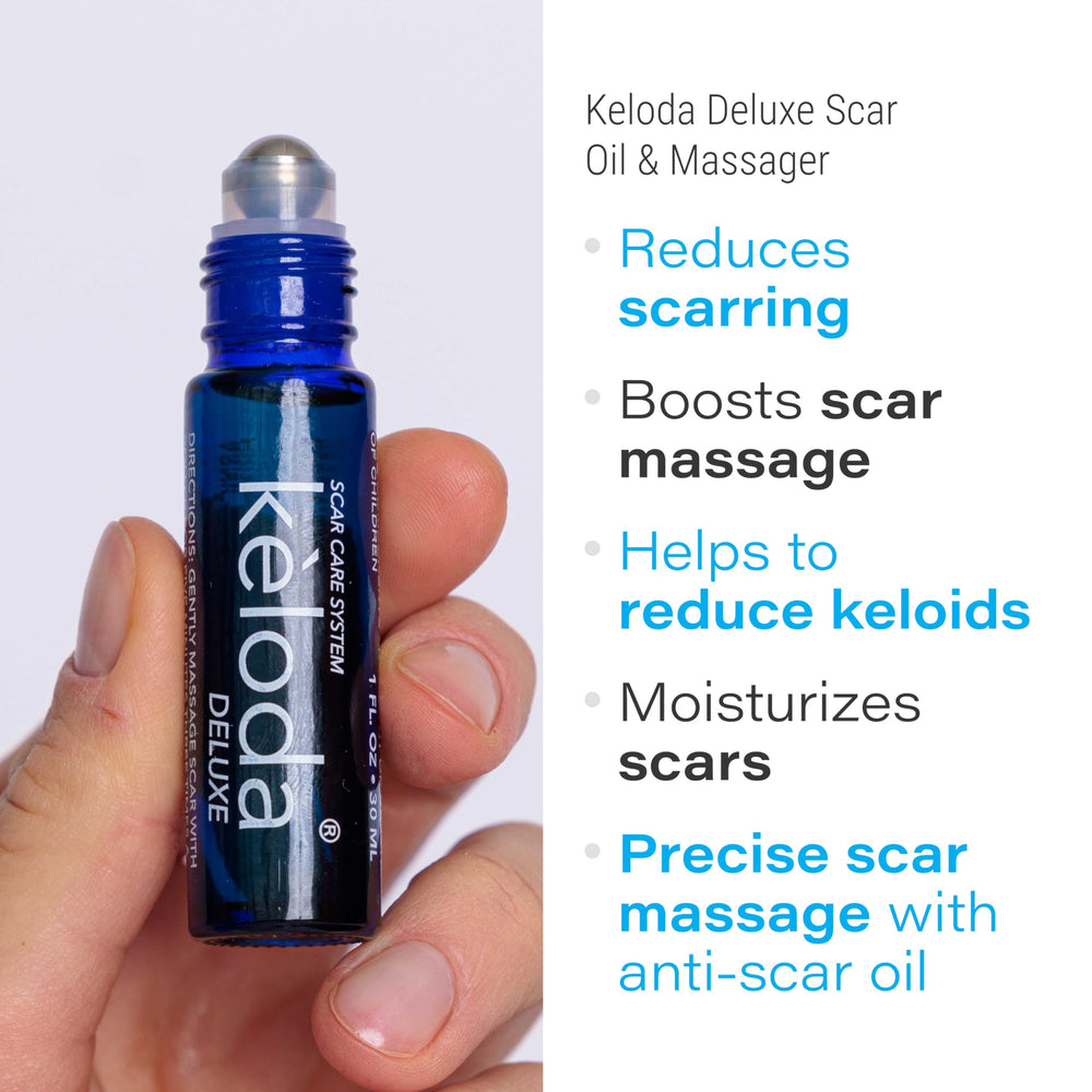 Bruizex Keloda Deluxe packaging box highlights natural scar care ingredients.