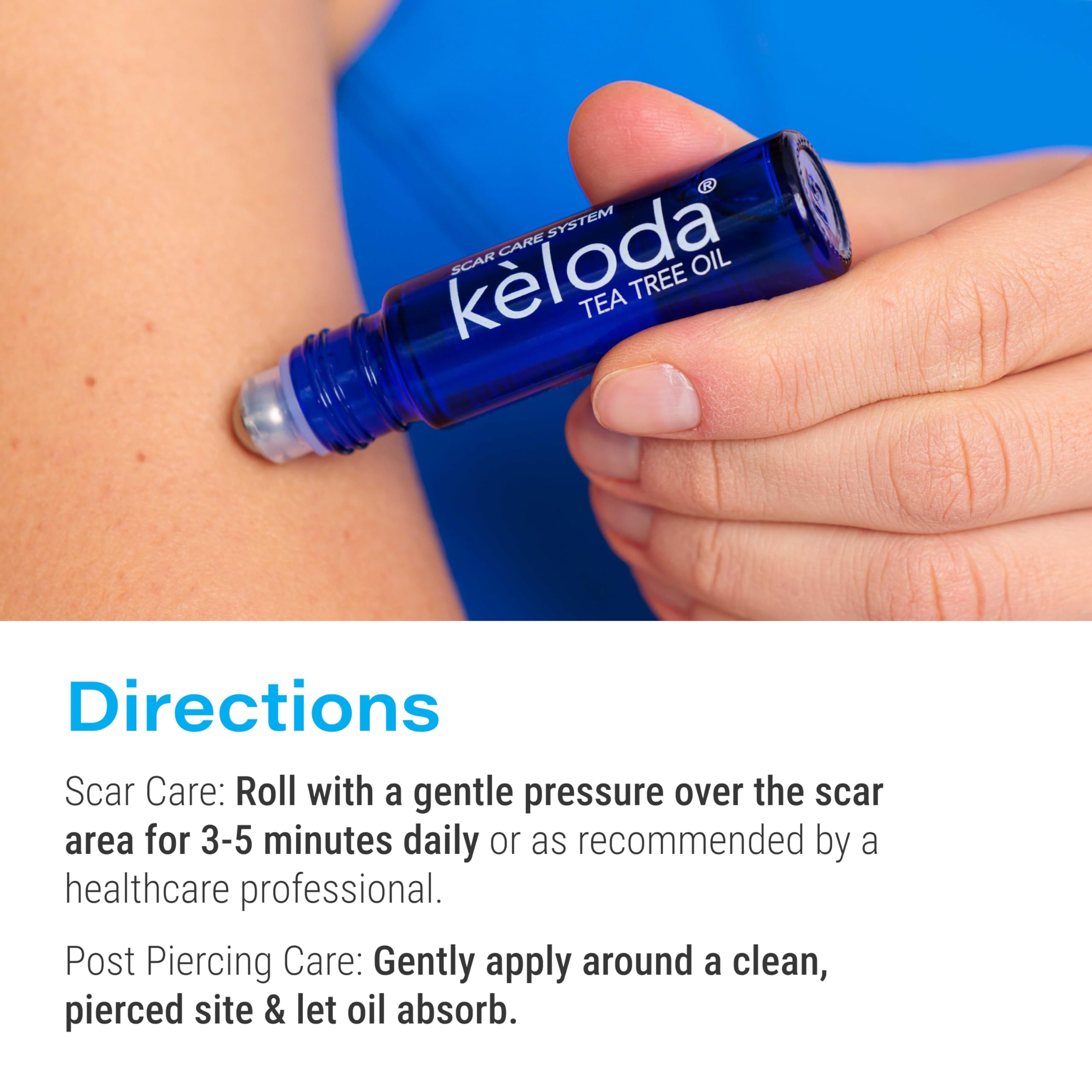 Bruizex Keloda piercing care area with soothing massager touch.