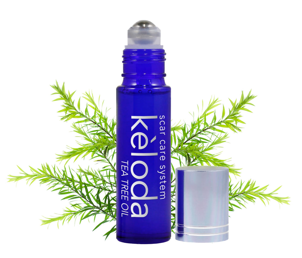 Bruizex Keloda scar care roller applying gentle pressure for smoother scar texture.