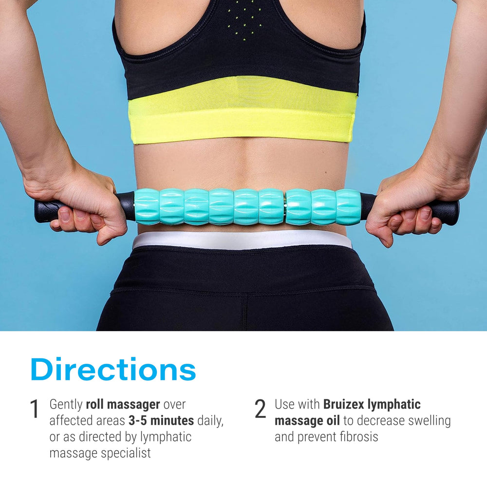 Bruizex massage session with roller for lymphatic drainage