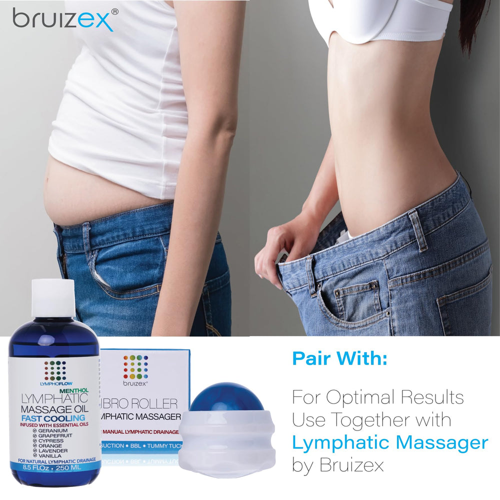 Bruizex Post-surgery recovery oil applied to abdomen