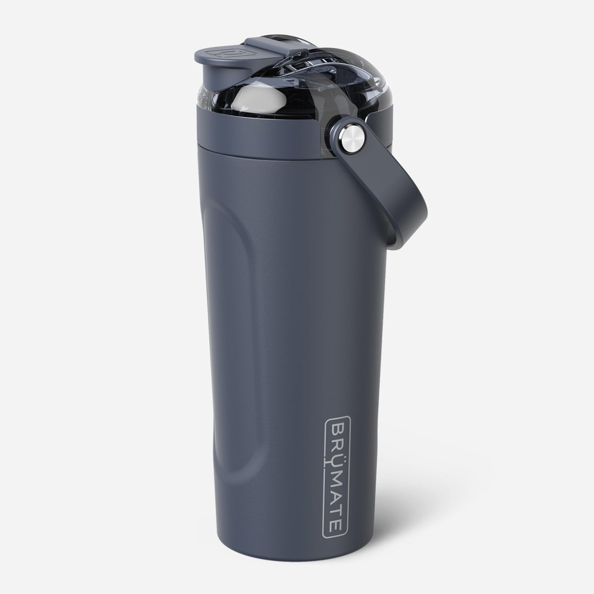 BrüMate MultiShaker with MagFlip lid open for spill-proof on-the-go hydration.