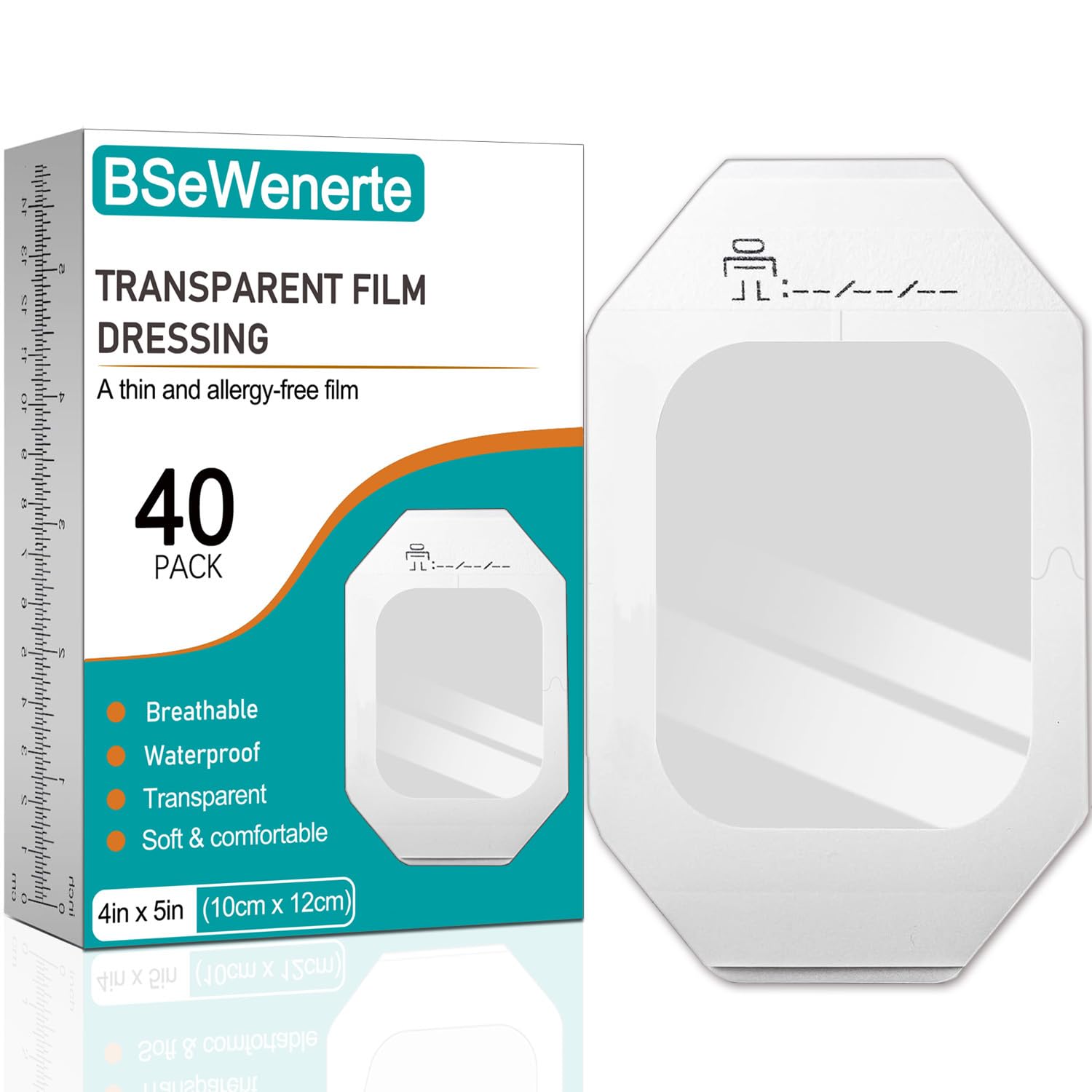 BSeWenerte transparent film dressing 40-pack for clear wound protection and easy observation.