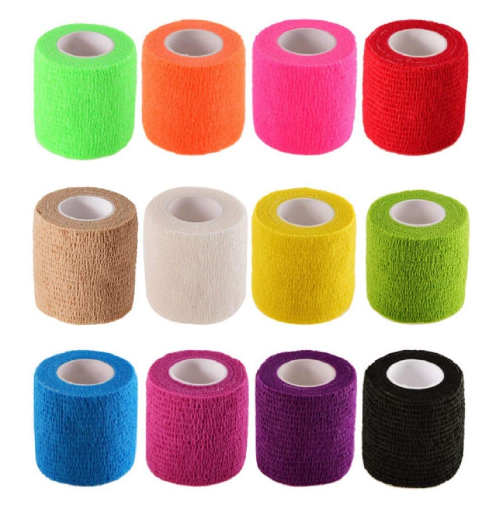 BS FEEL self-adhesive elastic wrap bandage tape demonstrates clip-free application.