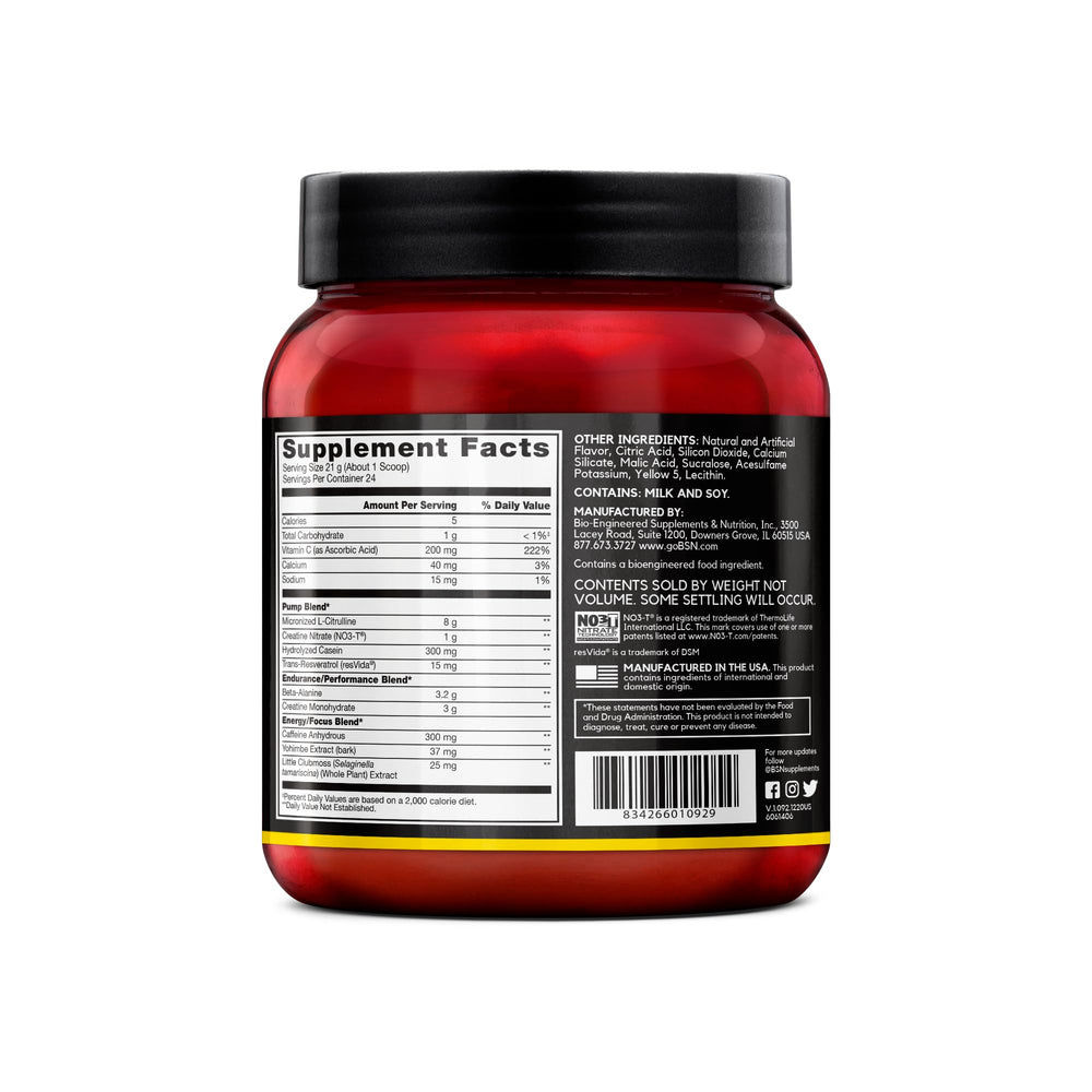 BSN N.O.-XPLODE Vaso energized appearance hints at peak performance