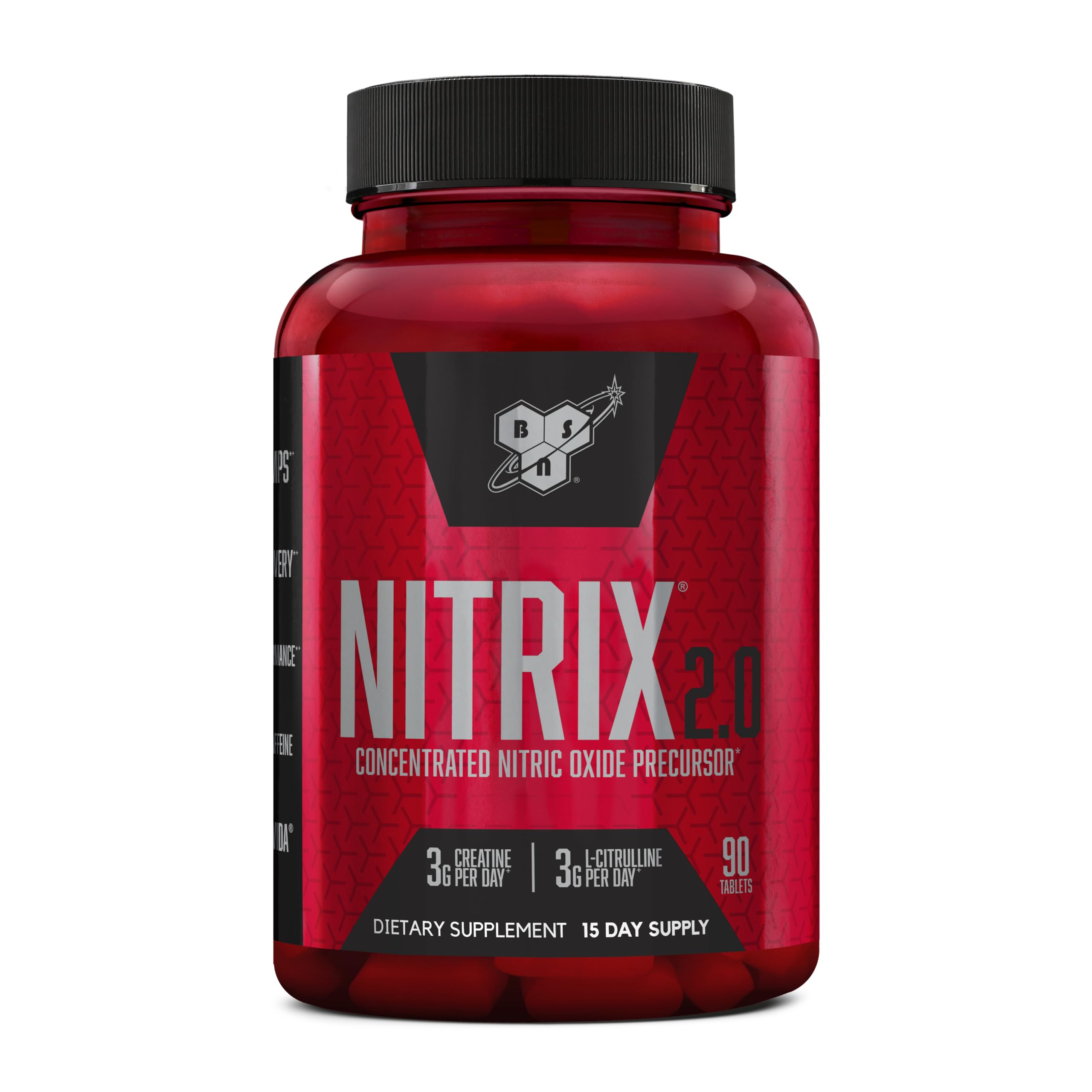 BSN Nitrix 2.0 bottle ready for daily nitric oxide support during workouts