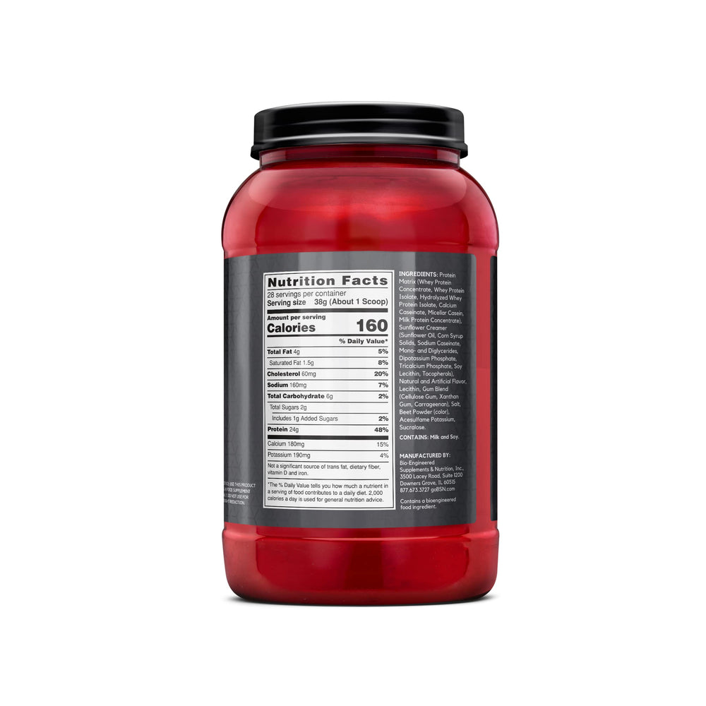 BSN SYNTHA-6 Edge nutrition facts panel shows low sugar and carbs.