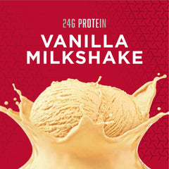 BSN SYNTHA-6 Edge vanilla milkshake pour bottle demonstrating smooth post-workout fueling.
