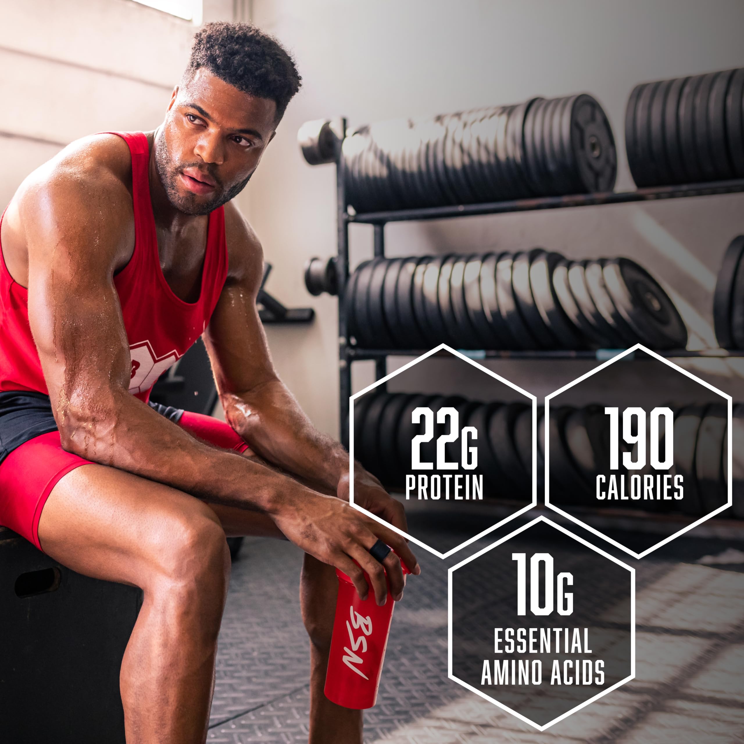 BSN SYNTHA-6 whey blend ingredients close-up, high-quality matrix.