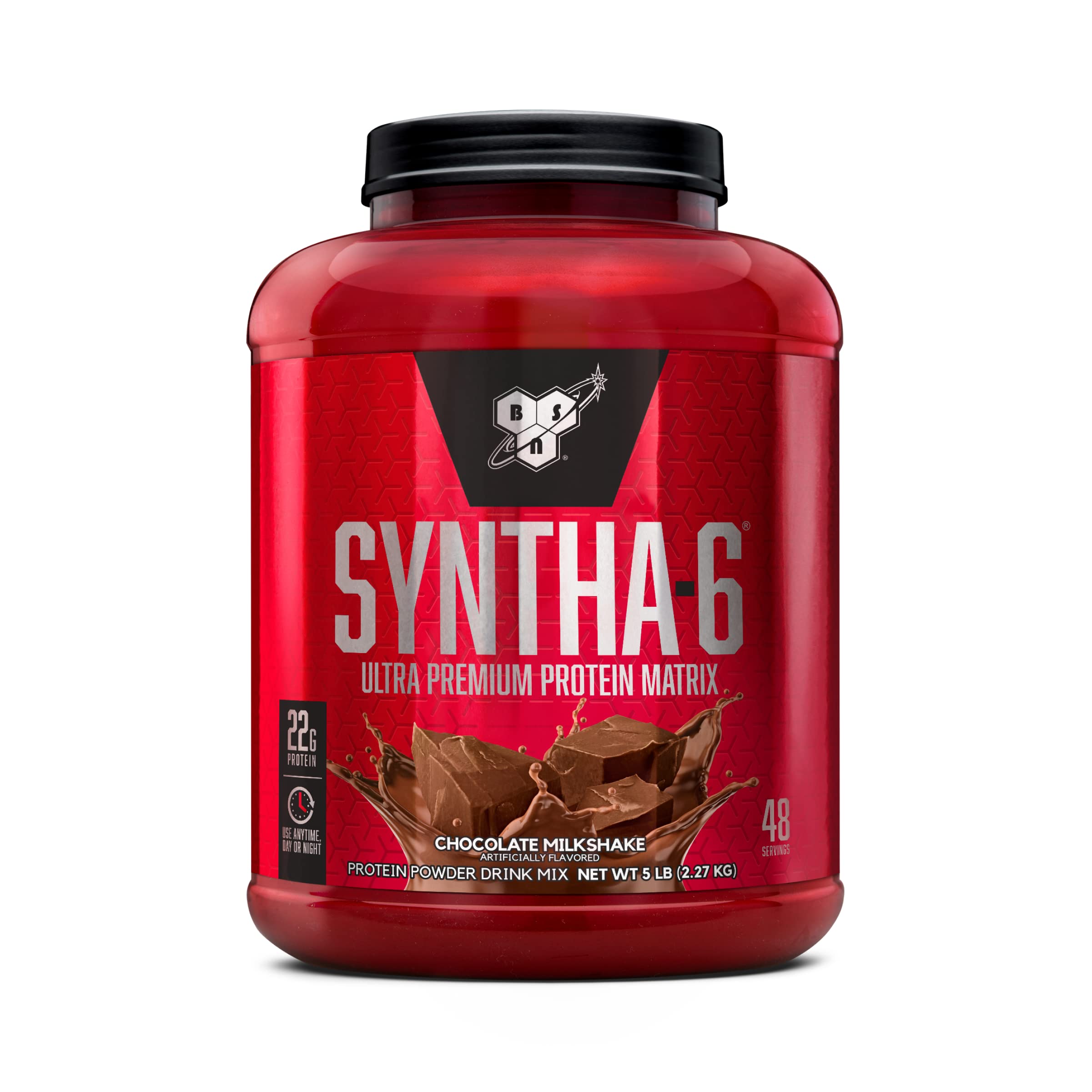 BSN SYNTHA-6 tub front view highlighting 22g protein per serving