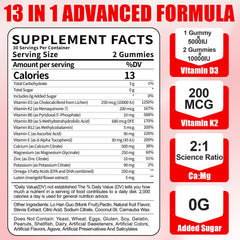 Strawberry-flavored BSSTABBON gummies highlighting vegan D3 K2 benefits