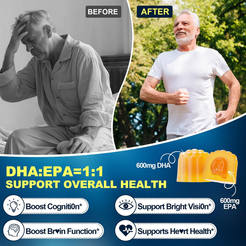 BSSTABBON Omega-3 Gummies ingredients label with algae-derived EPA and DHA