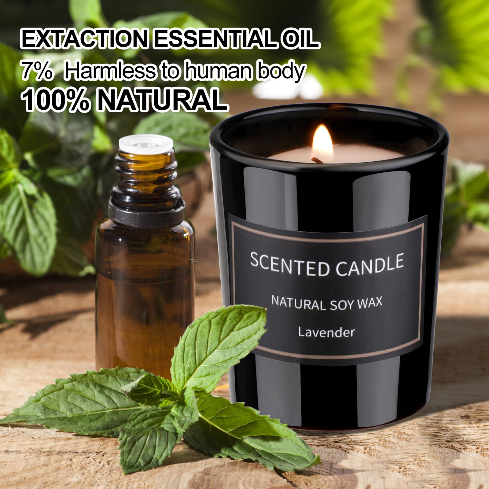 Bszatan black jar candle with lavender and vanilla creates home scenting.