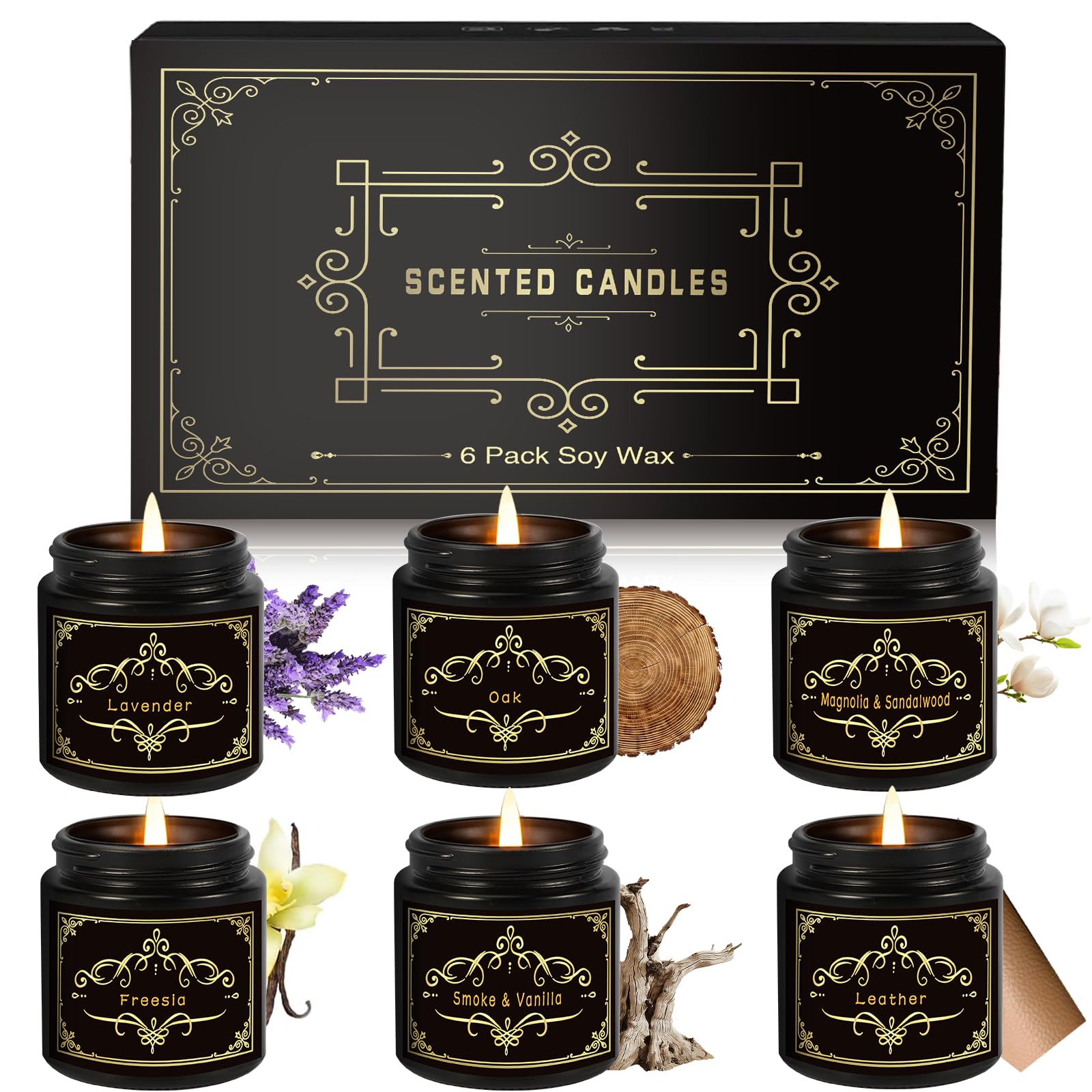 Bszatan six-pack Christmas candles set for versatile home ambiance and gifting
