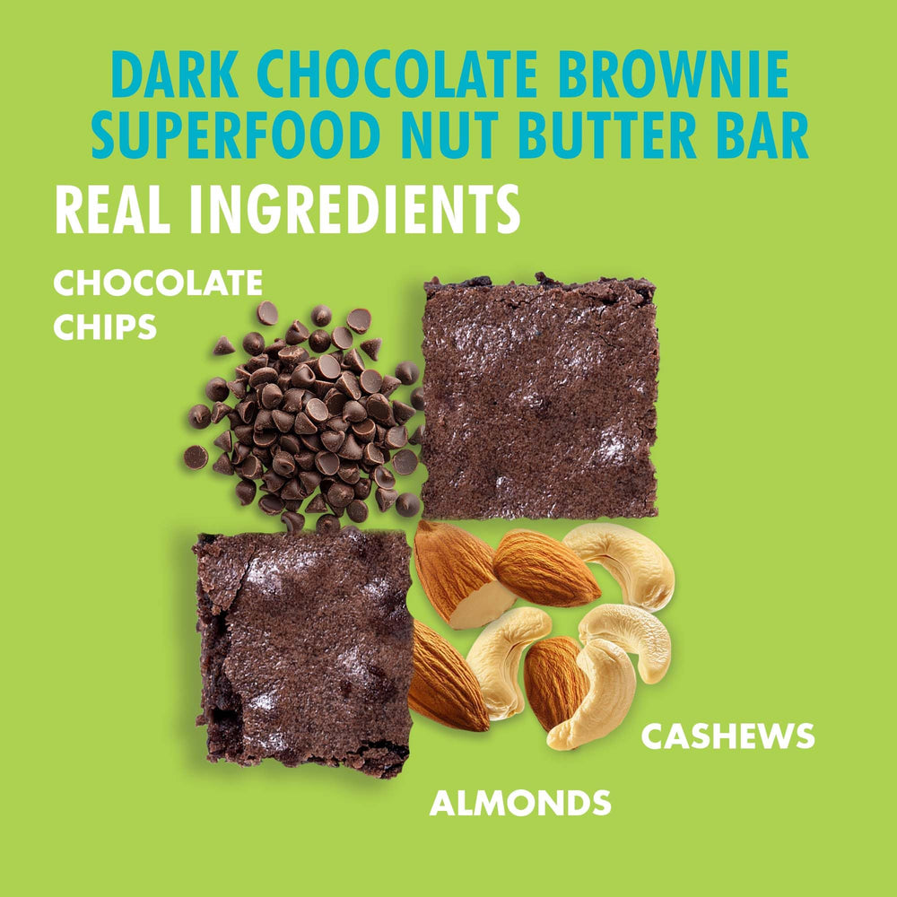 B.T.R Nation Keto Superfood Bar brownie recharge ingredients like maca and kale.