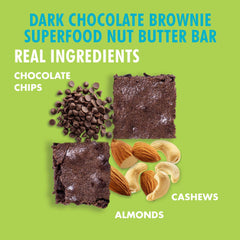 B.T.R Nation Keto Superfood Bar brownie recharge ingredients like maca and kale.