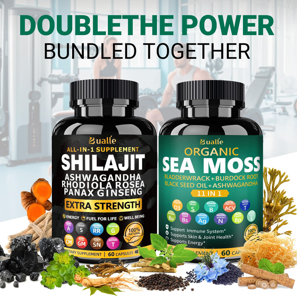 Bualle Maca Ginger blend capsules image for balanced energy and performance