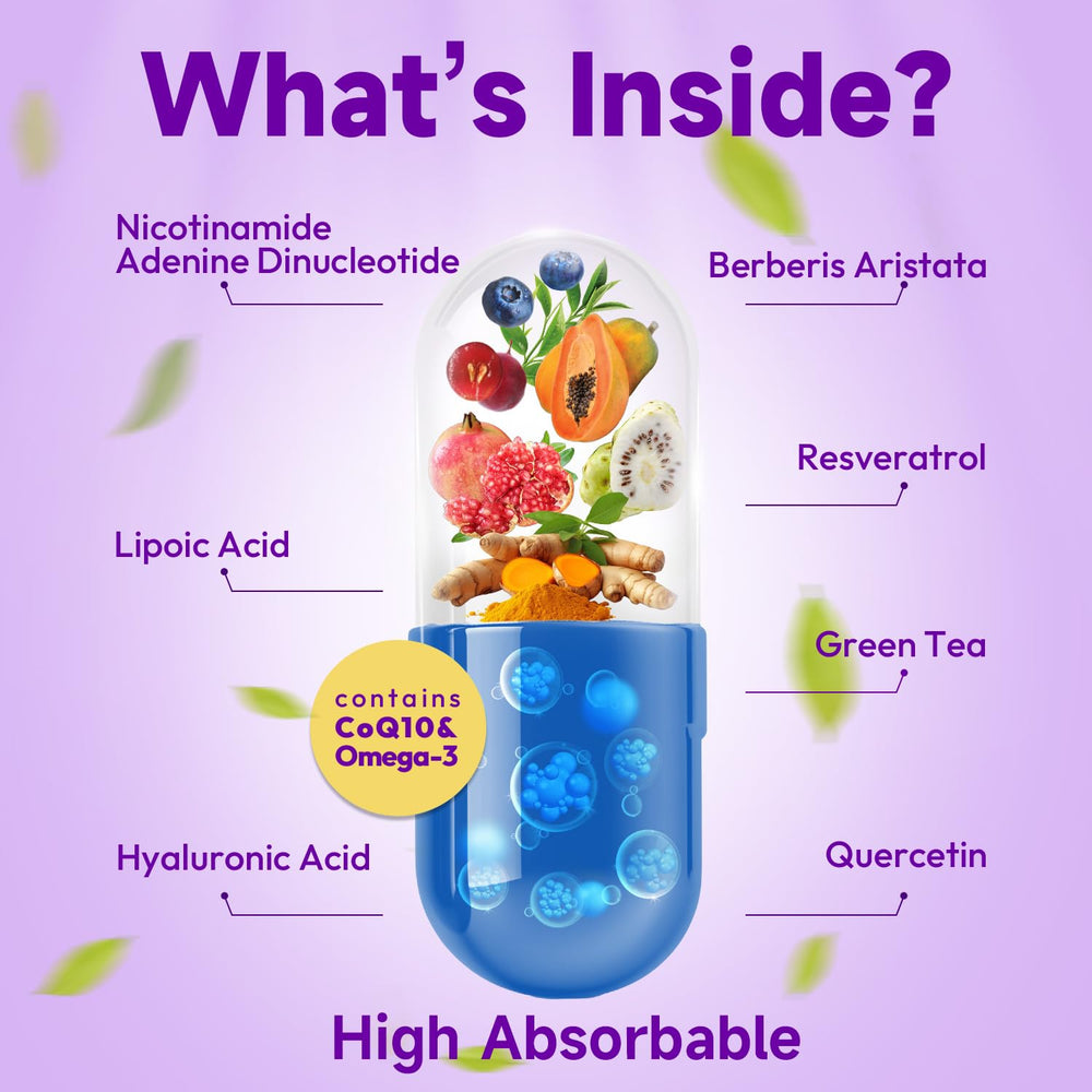 Bualle NAD bottle on desk for daily vitality routine.