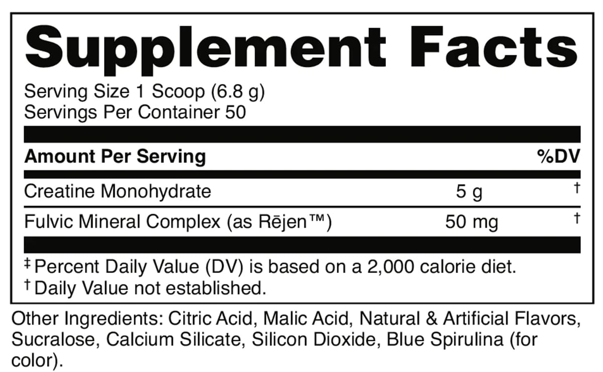 Bucked Up fruit punch creatine bottle highlights versatile flavor options for daily training.