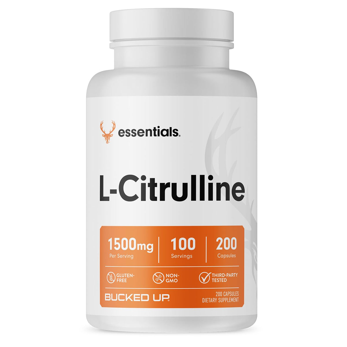 Bucked Up L-Citrulline bottle front with 100 servings for daily use.