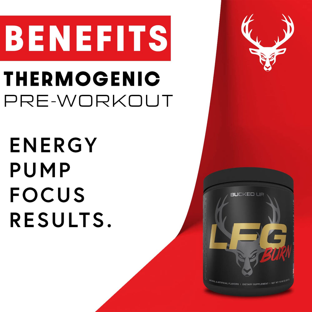 Pouring Bucked Up LFG berry powder into shaker for sustained endurance.