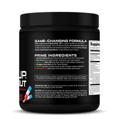 Bucked Up preworkout jar-front shot shows dosage information and clean design.