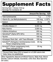 Bucked Up preworkout scoop closeup shows texture and citrulline focus for workouts.
