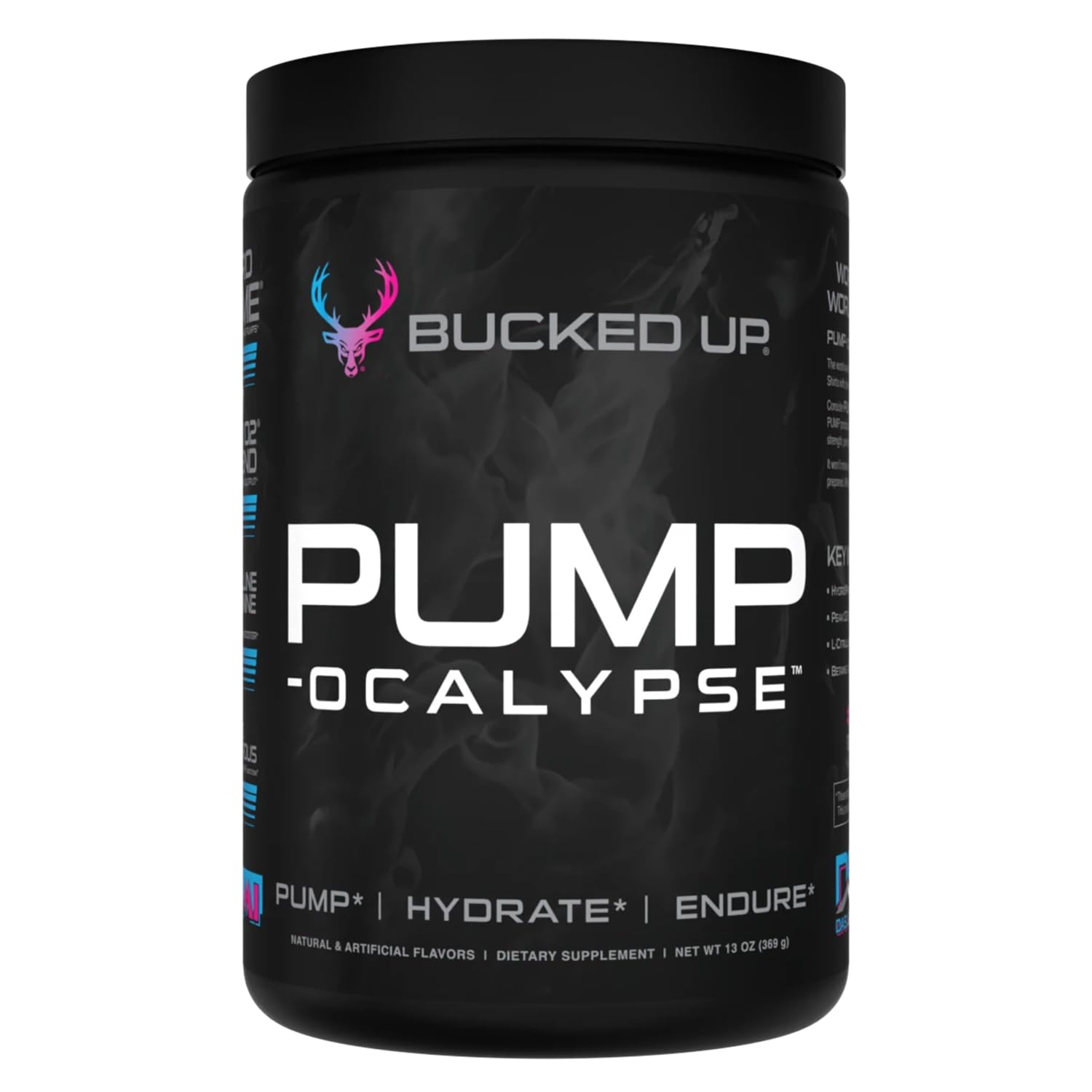 Bucked Up Pump-ocalypse bottle pour for a pre-workout mix that supports blood flow.