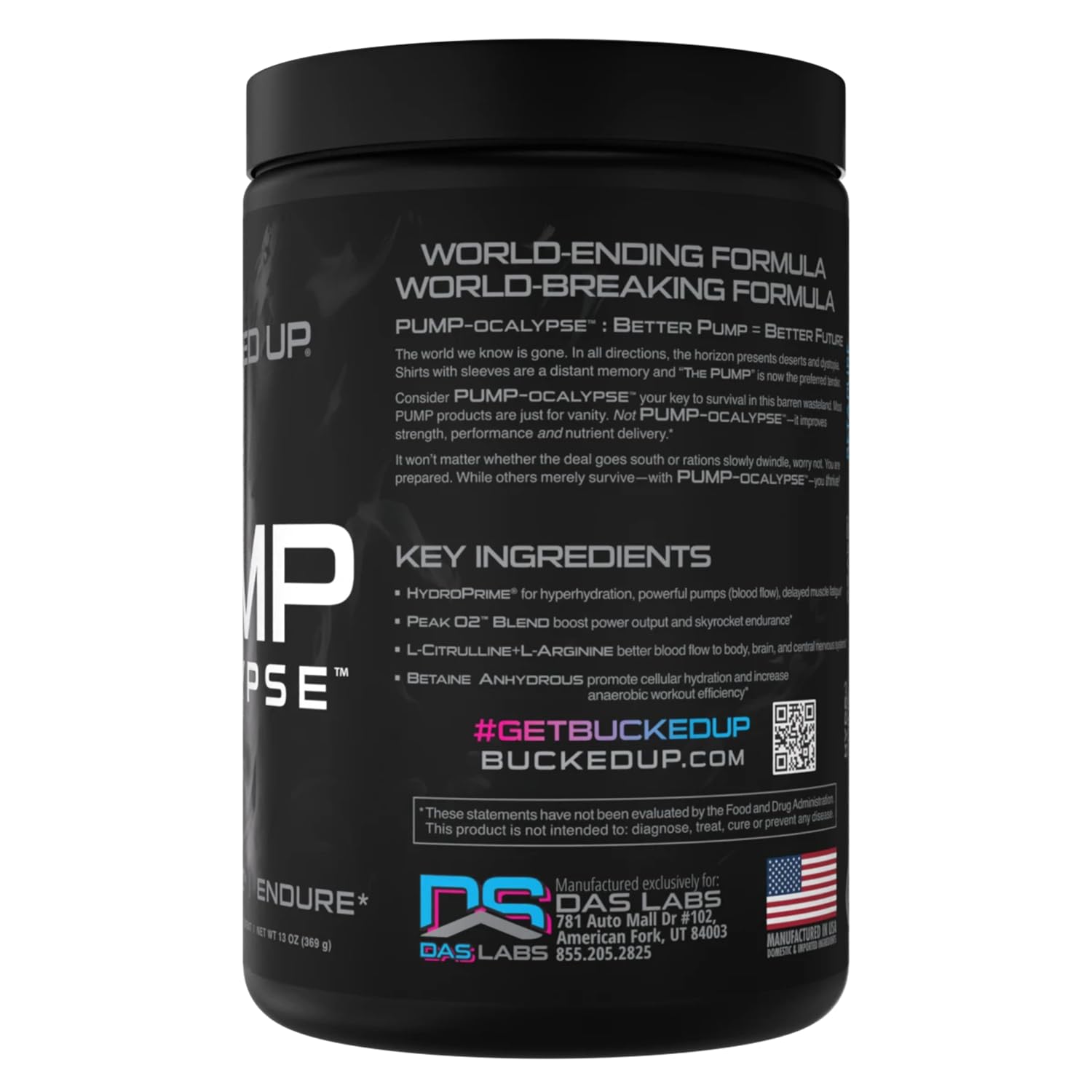 Bucked Up Pump-ocalypse scoop-dispense showing powder ready for workouts.