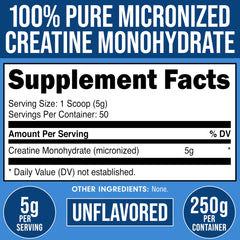 Bucked Up Pure Micronized Creatine label closeup highlights unflavored formula