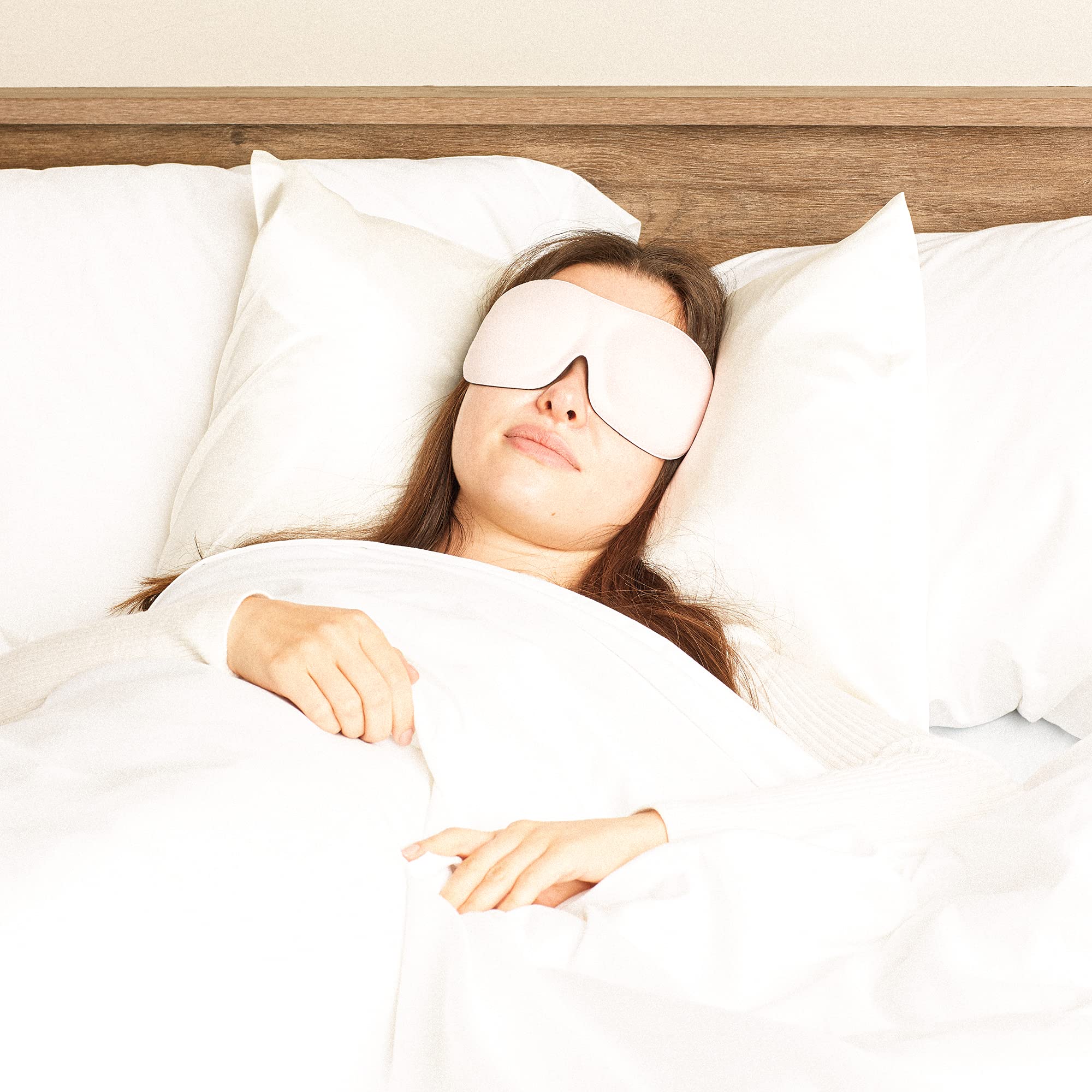 Bucky contoured foam eye mask close-up shows ergonomic design.