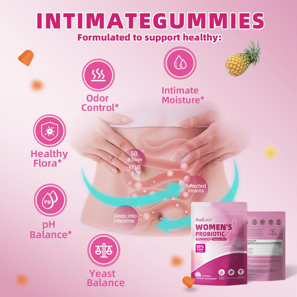BudLive gummies with D-mannose highlights key health ingredient.