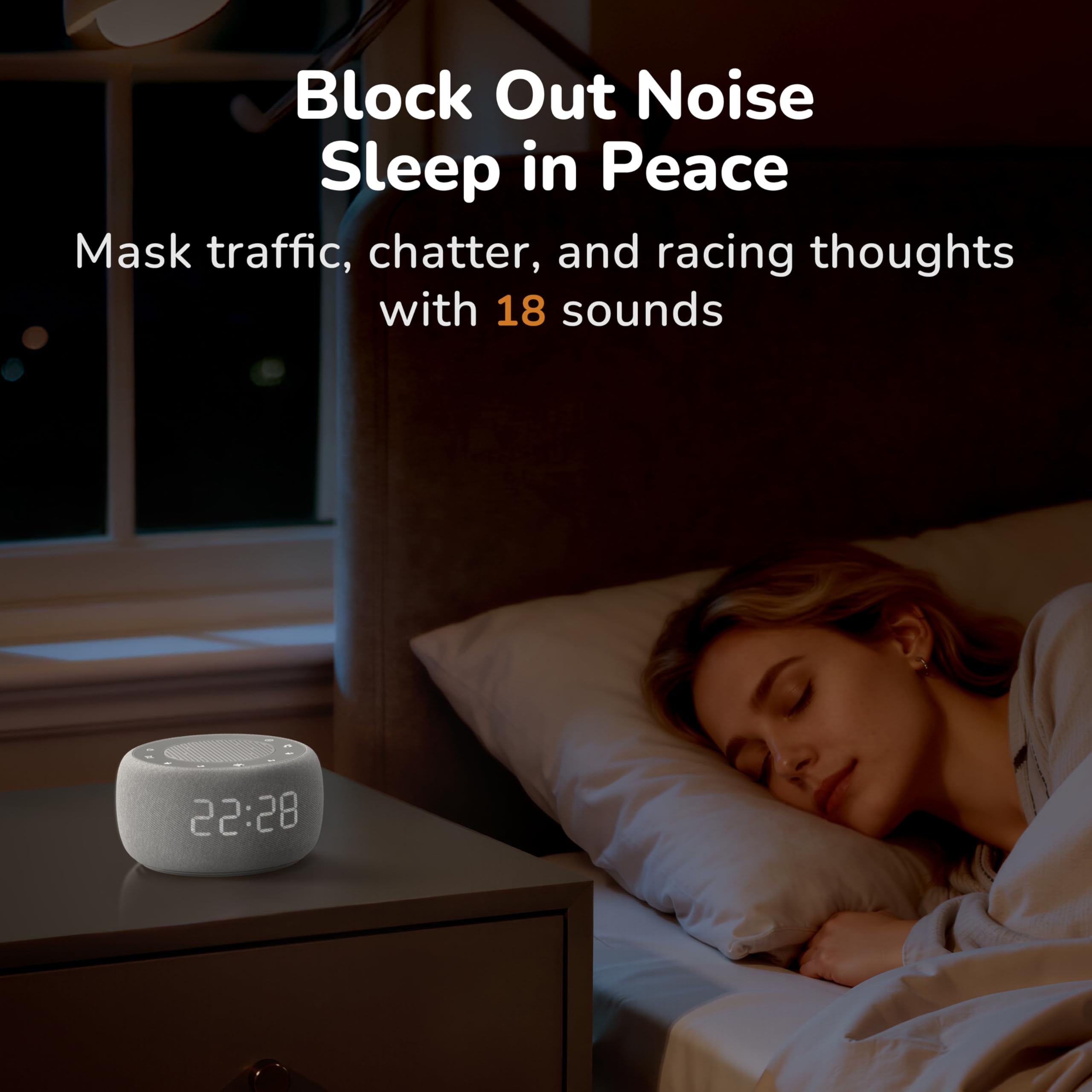 Buffbee alarm clock shows ambient seven-color light for relaxing evenings
