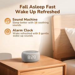 Buffbee alarm clock displaying birdsong tone to wake calmly