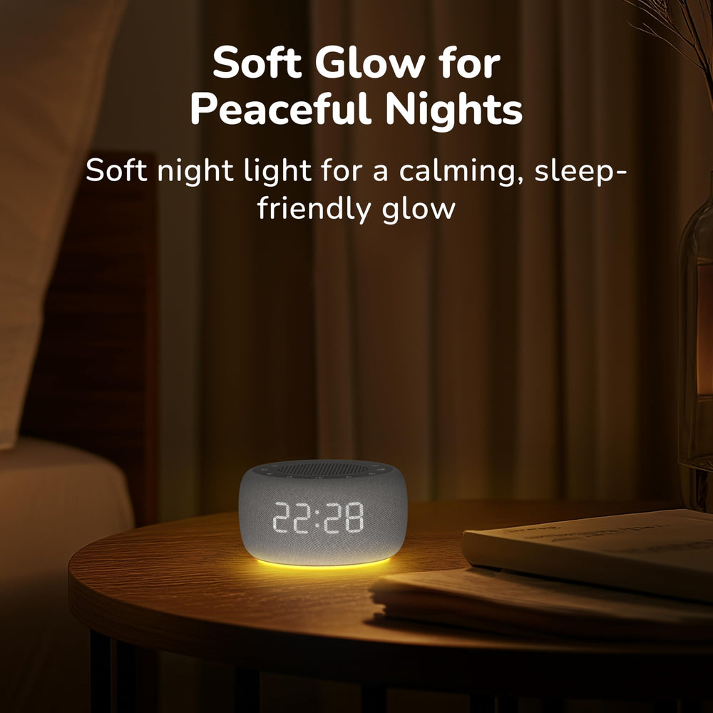 Buffbee alarm clock with adjustable display brightness for night viewing