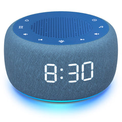 BUFFBEE sound machine and alarm clock front view for a calmer bedroom setup.