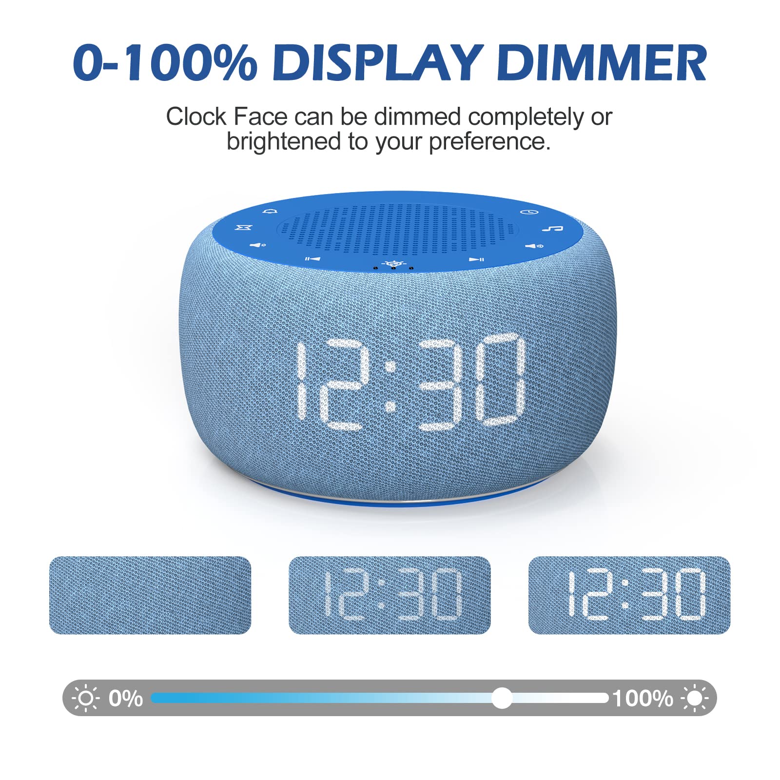 BUFFBEE sleep timer and precise volume demonstrate customizable sound sessions.