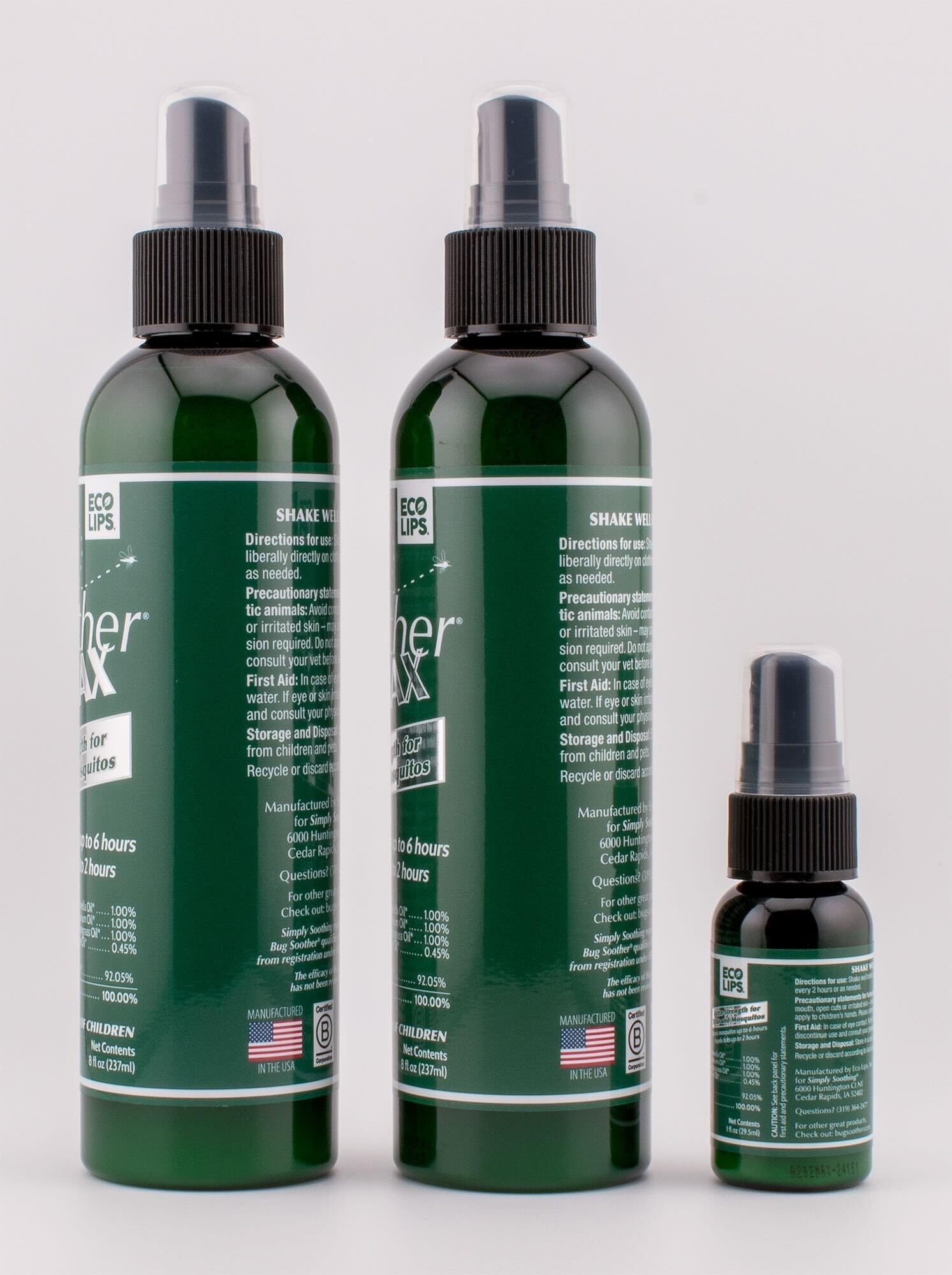 Bug Soother MAX travel-ready 2x8 oz packaging.