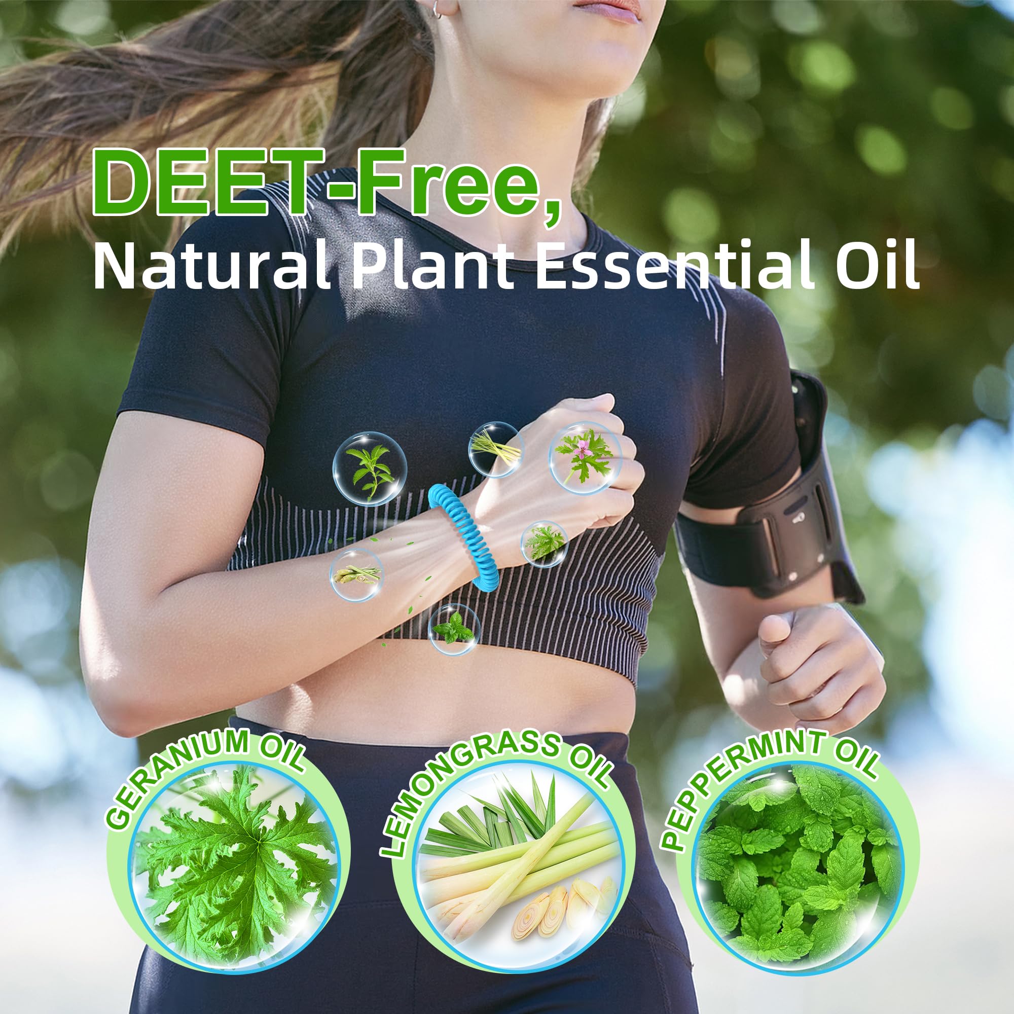 BuggyBands geraniol lemongrass citronella formula provides natural scent during outdoor activities