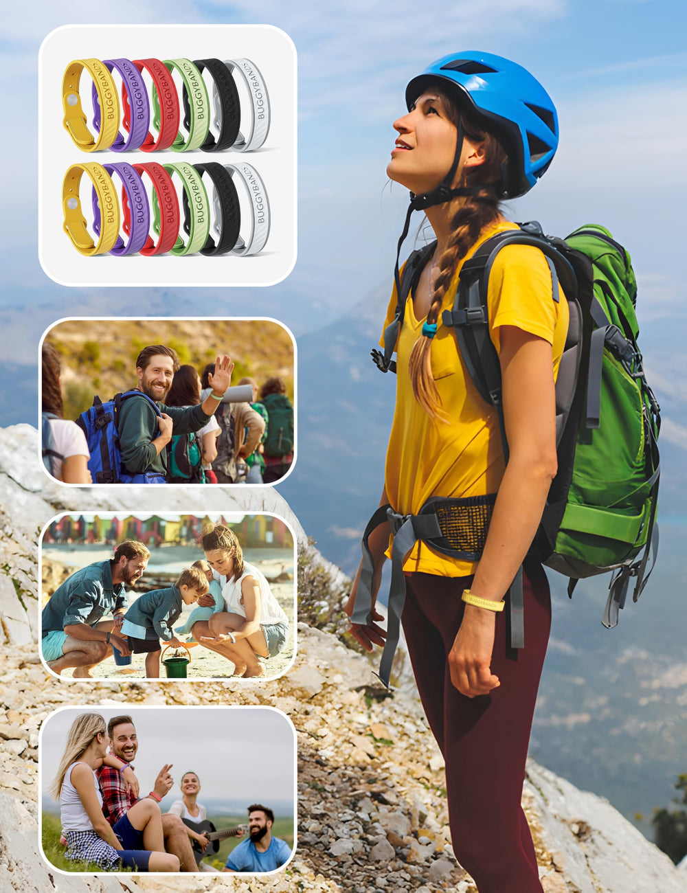 BuggyBands mosquito repellent bracelet orange; adjustable for kids and adults during camping.