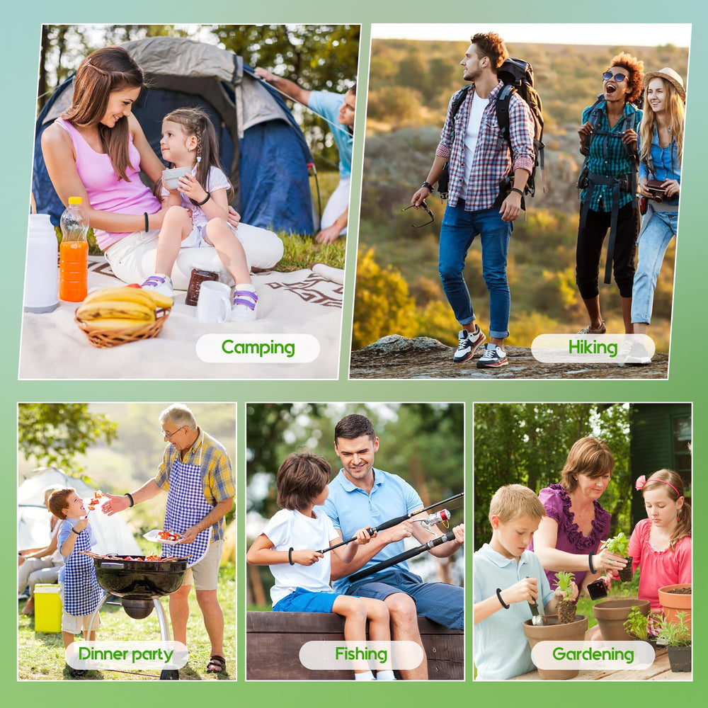 Outdoor adventure scene with BuggyBands providing protection.