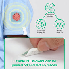 BuggyBands outdoor camping setup with kids using stickers and bracelets.