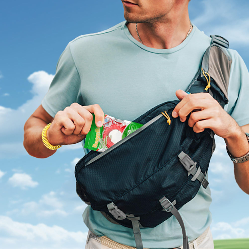 BuggyBands outdoor use for camping, hiking, weddings, and travel