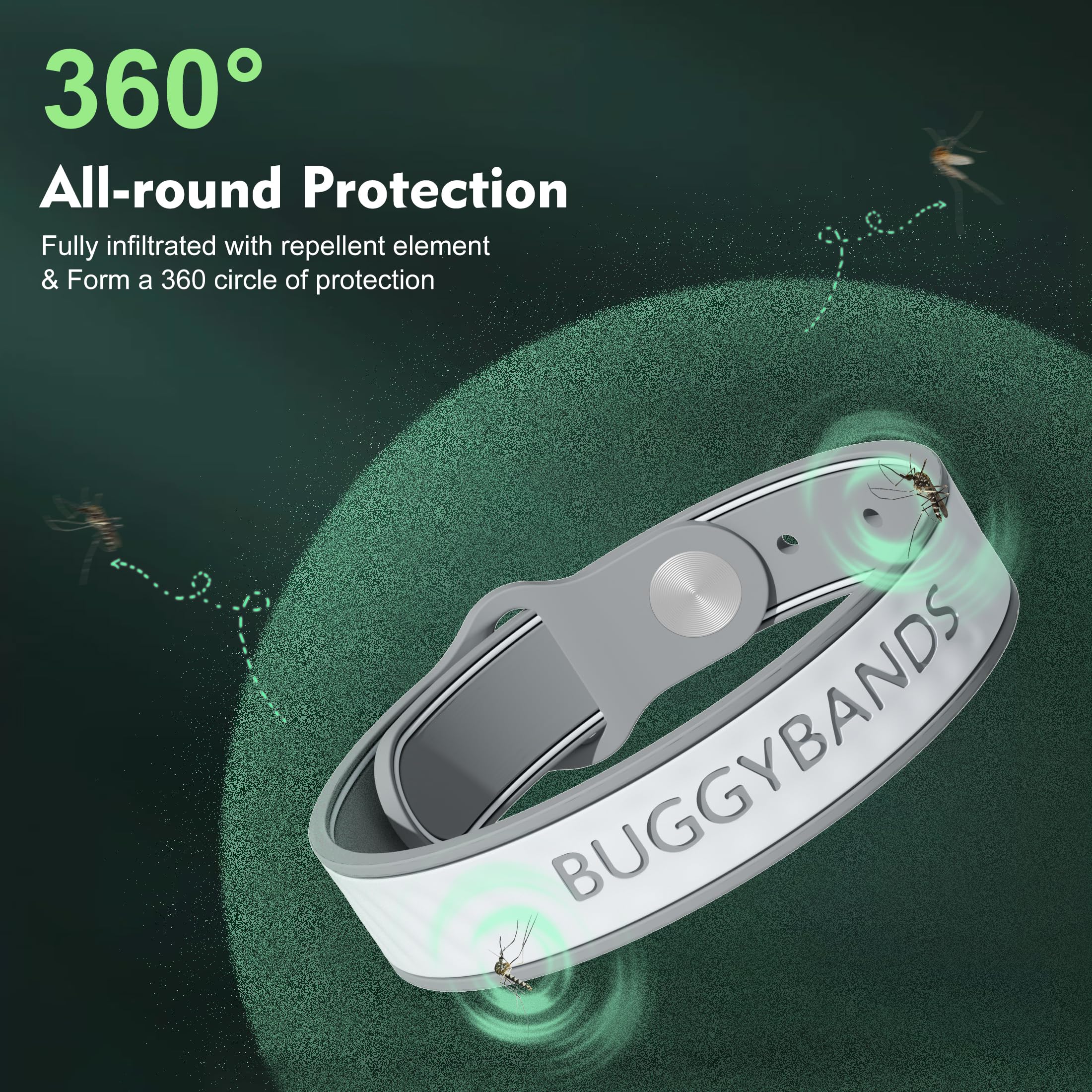 BuggyBands silicone wristbands provide skin-friendly comfort during wear.